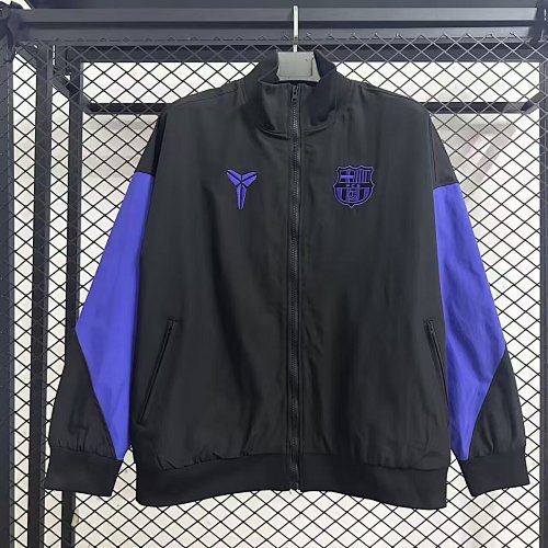 25.26 Barcelona collaboration style black and purple vintage trench coat, size S-3XL