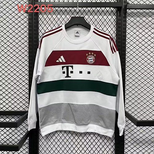 25.26 Bayern White Multi-color Long-Sleeved Casual Thick Hoodie M-4XL