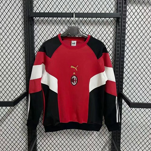 25.26 AC Milan red and black thick casual hoodie, size M - 4XL