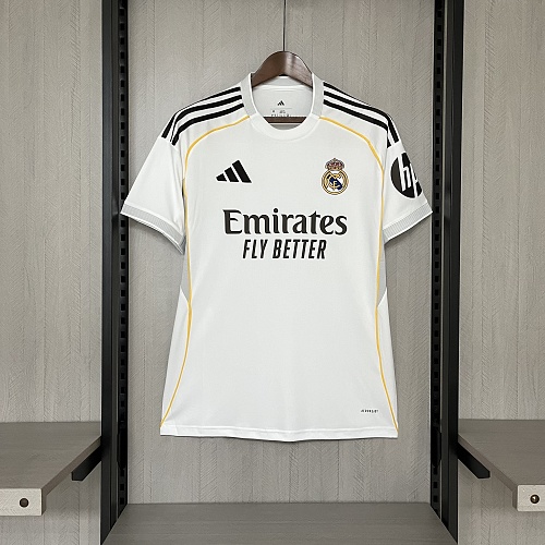 25/26 Real Madrid Soccer Jersey Home With Sponsors